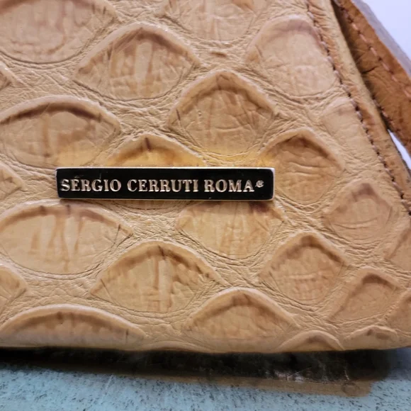 Sergio Cerruti Roma Vintage Avante Garde Mini Tan Leather Handbag - Picture 12 of 14